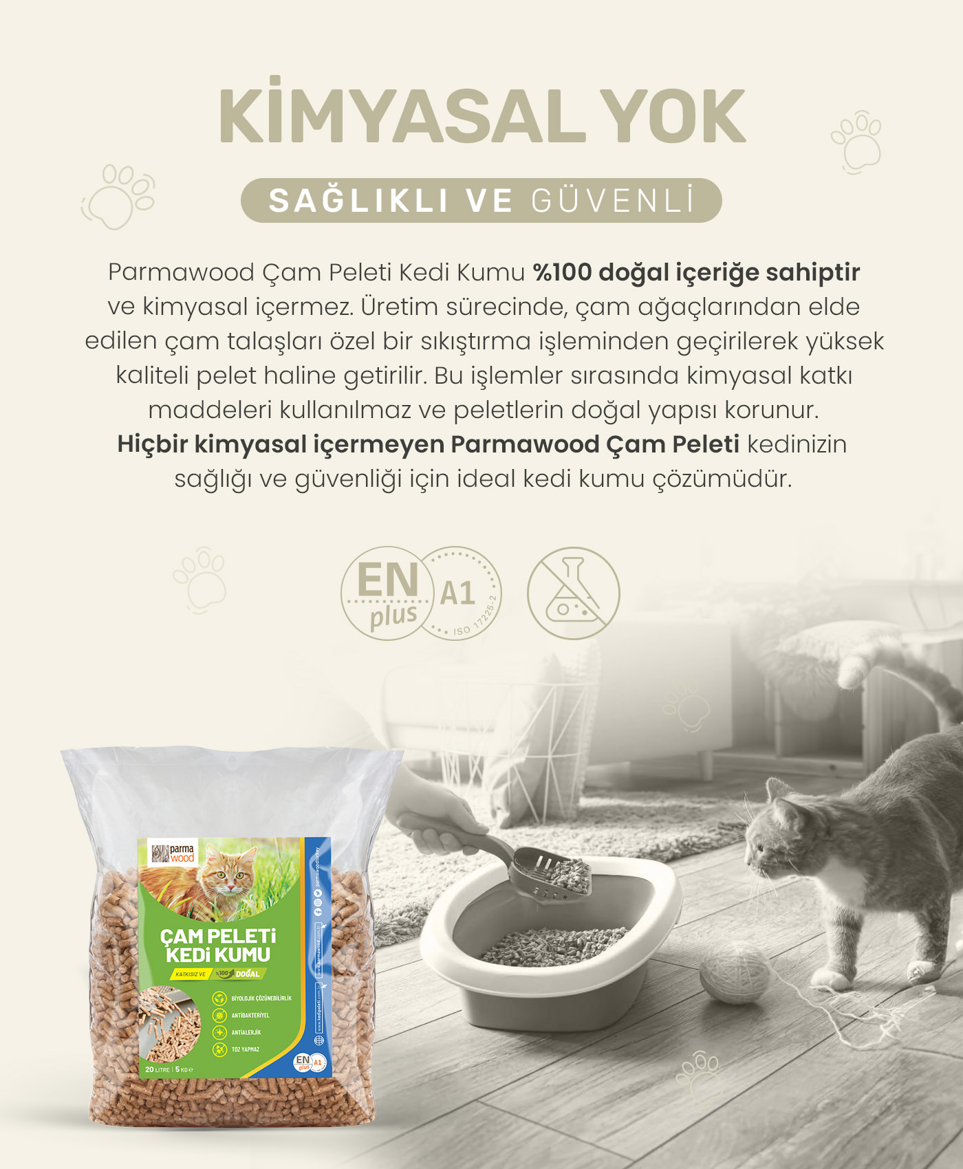 Kedi Peleti - Kimyasal Yok